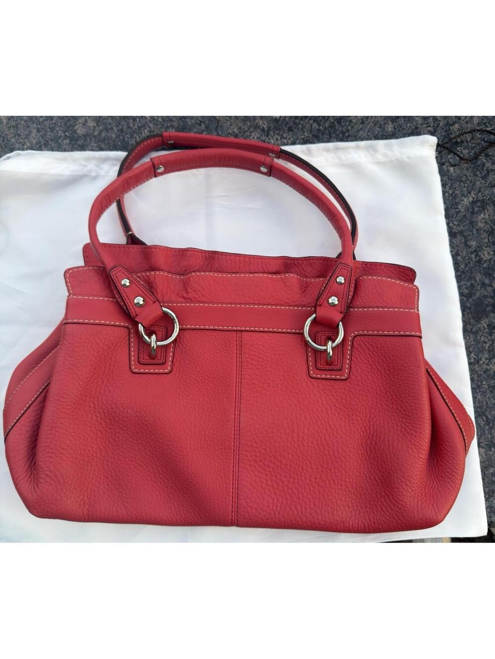Y2K Vintage Coach Penelope Red Leather Satchel Shoulder Bag Purse McBling Duster